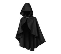 Renaissance Cloak - Black Theatrical Costume Clothing Historical Costume Dramatic Hood Cosplay Dress / Hooded Cloak Designed In Black for Event Display At A