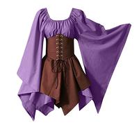 Renaissance Clothing Women's Maxi Dress, Medieval Dresses with Corset, Vintage Medieval Dress, Traditional Victorian Ruffle Party Dress, Halloween, Carnival Party Costume, Fancy Dress