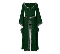 Renaissance Clothing Women's Maxi Dress - Medieval V-Neck Dress Women's Trumpet Sleeves Retro Floor Length Ball Dress Vintage Party Dress Halloween Carnival Party Costume Cosplay Palace Outfit