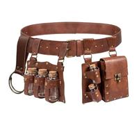 Renaissance Costume Accessories Casual Belt Pouch Fanny Pack Potion Bottle Skirt Hike Set Medieval Festival Halloween, C2-brown