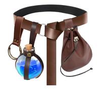 Renaissance Costume Accessory Belt Pouch Purse Potion Bottle Strap Holder Belt Waist Set Retro Medieval Festival Ren Faire, Classic-Brown, Standard, Medieval Festival Ren Faire Costume Accessory