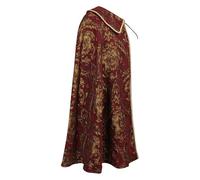 Renaissance Costume Cloak - 120cm Medieval Cloak Decorative Brocade Fabric Durable Royal Flowing Style | Simple Role Play Cosplay Festival Theatre Performance Costume Accessories