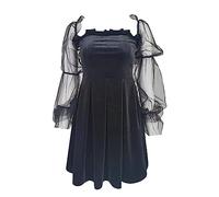 Renaissance Costume For Women Gothic Dresses Halloween Skeleton Bodycon Dress Medieval Cottagecore Elegant High-Low Hem Victorian Short Perfect Fancy Events