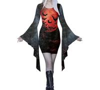 Renaissance Costume For Women Gothic Dresses Vintage Elegant A-Line Dress Lace Velvet Medieval Hooded Cloak Cocktail Swing