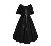 Renaissance Costume For Women Halloween Party Dress Gothic Horror Ladies Waist Smocked A-Line Dresses Costumes Zombie Bride Role Play Victorian