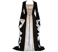 Renaissance Costumes for Women,Elegant Medieval Gown Dress Victorian Irish Gothic Vintage Velvet Lace Up Female Over Long Dress Peasant Chemise Halloween Party Queen Princess Vampire Cosplay Costumes