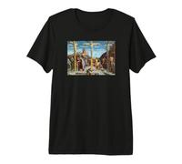 Renaissance Crucifixion Three Crosses Scene Christ Crucified Premium T-Shirt