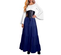 Renaissance Dress Women Bell Sleeve Halloween Gown Cosplay Costume