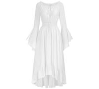 Renaissance Dress Women Medieval Costume Victorian Dresses Peasant Gothic Dress White
