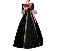 Renaissance Dress Women, Womens Gothic Victorian Rococo Dress Medieval Queen Vampire Costume Gorgeous Halloween Masquerade Ball Gown for Cosplay