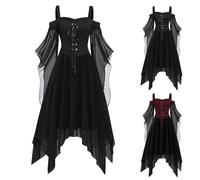 Renaissance Dresses Women's Palace, Medieval Queen Maxi Dress, Victorian Princess Dress with Trumpet Sleeves, Retro Cocktail Dress, Floor Length, Halloween, Carnival Costume, Party Dress, S-5XL