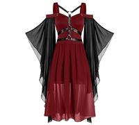 Renaissance Dresses Women's Palace, Medieval Queen Maxi Dress, Victorian Princess Dress with Trumpet Sleeves, Retro Cocktail Dress, Floor Length, Halloween, Carnival Costume, Party Dress, S-5XL
