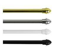 Renaissance Expanding Metal Net Curtain Café Rod Extendable 135-220cm Black