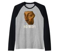 Renaissance Face with Text No Way Raglan Baseball Tee