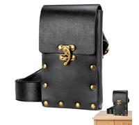 Renaissance Fanny Pack | Leather Renaissance Carry Belt Purse Pocket - Adjustable Waist Strap, Mini Travel Bag, Ideal for Halloween Costume, Fair, Steampunk Cosplay, Festival, Outdoor