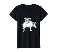 Renaissance Flying Pig Value Graphic T-Shirt, Women, Black, XL