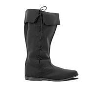 Renaissance Medieval Cosplay Boots - Medieval Boots - PU Leather Cosplay Boots for Women and Men, Black, 12.5 UK