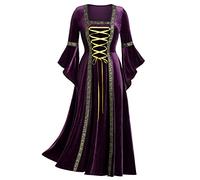 Renaissance Medieval Dress for Womens Vintage Gothic Plus Size Irish Over Costume Retro Gown Princess Dress Purple