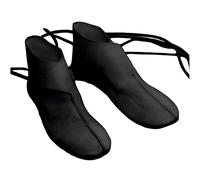 MANZH Renaissance Medieval Men's Ankle Boots Viking Knight Prince Shoes Vintage PU Leather Boots Short Flat Shoes Cosplay Pirate Costume Accessories,Black,45