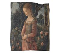 Renaissance Painting Blanket 3D Woman in The Garden Printed Throws Suitable Teens Adults Soft Plush Suitable for Holiday Bed Sofa 60x80inch(150x200cm)