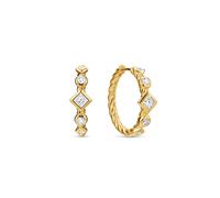 Renaissance Petite Modern Hoop Earrings In 18ct Yellow Gold With Diamonds, 6.4mm