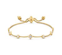 Renaissance Petite Modern Station Chain Bracelet In 18ct Yellow Gold With Diamonds, 7.5mm