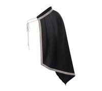 Renaissance Shawl Men Half Shoulder Knight Cape | Half Shoulder Costume Shawl Cosplay for Halloween Carnival Theme Party Home School Masquerade (Black)