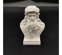 Renaissance Statue Decor Leonardo da Vinci Bust Statue 3D Printing Michelangelo Figure Sculpture for Living Room Home Desk Decor, Raffaello Santi Collection Figurine (Leonardo Da Vinci)