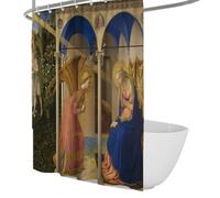 Renaissance Style Shower Curtain Classical Art Famous Painting Prints Decor Bathroom Curtains with Rustproof Grommet Holes Waterproof 90 x 180 cm