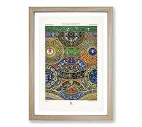Renaissance Themed Pattern by Albert Racinet Framed Print | A2 Oak Framed Wall Art | Ready to Hang | Modern Fantasy Picture | Living Room Bedroom Lounge Office