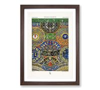 Renaissance Themed Pattern by Albert Racinet Framed Print | A2 Walnut Framed Wall Art | Ready to Hang | Modern Fantasy Picture | Living Room Bedroom Lounge Office