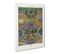 Renaissance Themed Pattern By Albert Racinet Vintage Canvas Wall Art Print Ready to Hang, Framed Picture for Living Room Bedroom Home Office Décor, 20x14 Inch (50x35 cm)