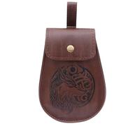 Renaissances Costume Halloween Medieval Pirate Leather Belt Pouches Waist Bag Vikinges Costume Accessories for Cosplay Men's