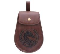 Renaissances Costume Halloween Medieval Pirate Leather Belt Pouches Waist Bag Vikinges Costume Accessories for Cosplay Men's Costume