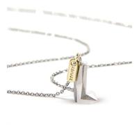 Renaiz Geometric Gold Initial Necklaces for Women Trendy Low Poly Letter Necklace in 14K Real Gold Plated Chain 14"-24" Unique Gold/Silver A-Z Pendant, White Gold, No Gemstone