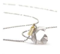 Renaiz Geometric Gold Initial Necklaces for Women Trendy Low Poly Letter Necklace in 14K Real Gold Plated Chain 14"-24" Unique Gold/Silver A-Z Pendant, White Gold, No Gemstone