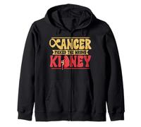 Renal Cancer Picked The Wrong Kidney Cancer Awareness Zip Hoodie