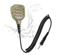 Renastar Vx6r Ham Radio Ptt Shoulder Mic Vx-6r Speaker Microphone Accessories for Yaesu vx 6r 7r vx-6 vx-170 vx-120 ft-270 for Standard Horizon hx210(IP67 Waterproof,3.5mm Threaded Jack) (Desert Tan)