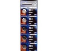Renata #301 Silver Oxide Battery - 5 Pack by Renata