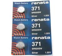 Renata 371 1.5V Silver Oxide Watch Batteries, Pack of 3