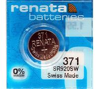 :Renata 371 - SR920SW Wrist Watch Battery Button Cell - Low Drain Silver Oxide Mercury-Free 1.55v