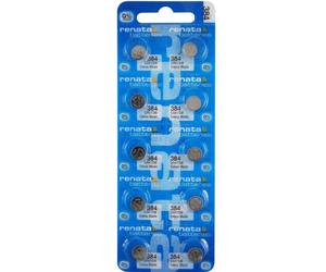 Renata 384 SR41SW Batteries - 1.55V Silver Oxide 384 Watch Battery (10 Count)