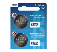 Renata CR2025 Batteries - 3V Lithium Coin Cell 2025 Battery (2 Count)