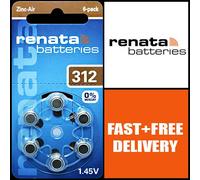 Renata Hearing Aid Batteries 312 (1 pack with 6 batteries)