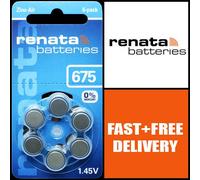 Renata Hearing Aid Batteries 675 (1 pack with 6 batteries)