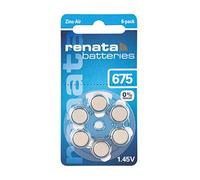 Renata Hearing Aid PR44 Button Cell ZA 675 Zinc Air 660 mAh 1.4 V Pack of 6