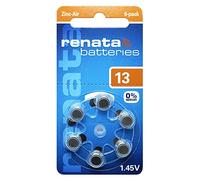 Renata Hearing Aid PR48 Button Cell ZA 13 Zinc Air 305 mAh 1.4 V Pack of 6