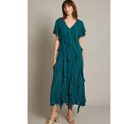 Renata Ruffle Maxi Dress Blue Monsoon Teal 12