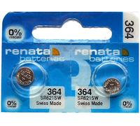 Renata Silver Oxide Watch Battery, 2 Pieces, 2.3 g