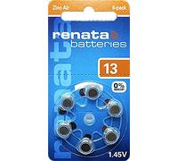 Renata Size 13 ZA13 Zinc Air Mercury-Free Hearing Aid Batteries (60 Pack)